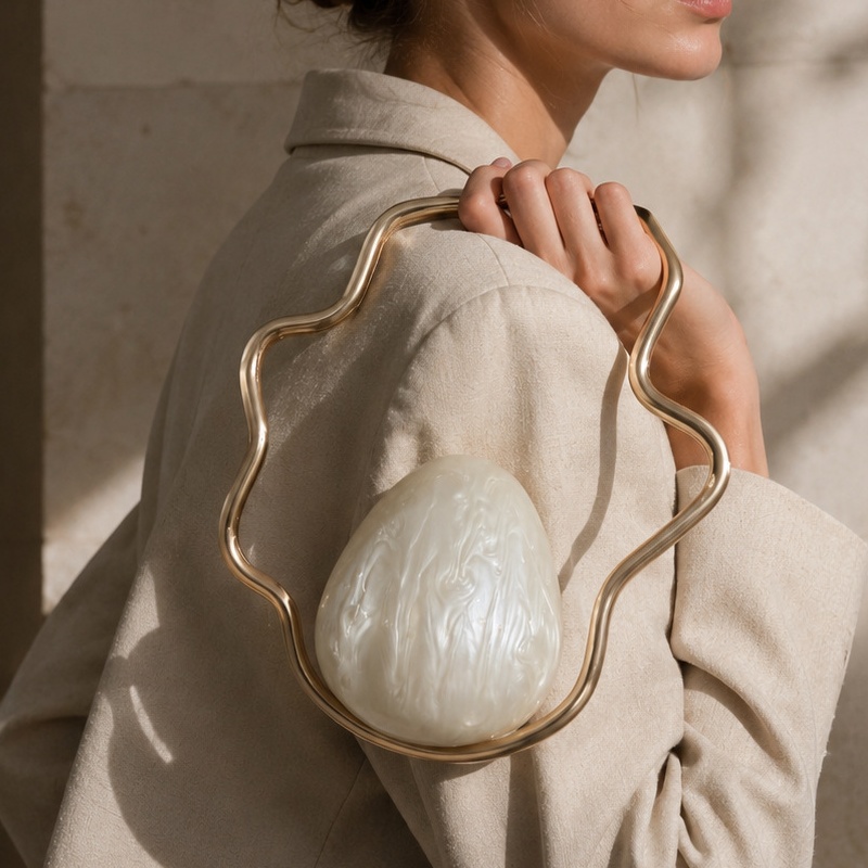 Luxury Bags Cute - Mini Borsa a Uovo in Acrilico
